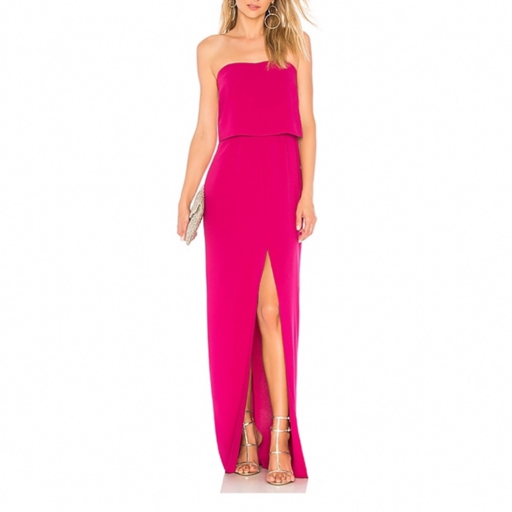 Amanda Uprichard Verona Maxi Gown in Magenta XS